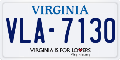 VA license plate VLA7130