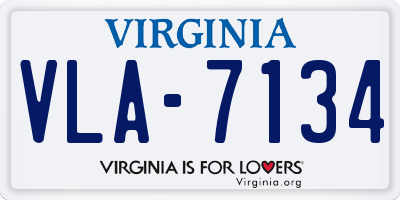 VA license plate VLA7134