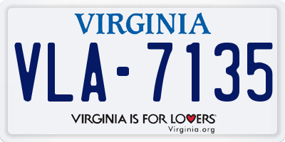 VA license plate VLA7135