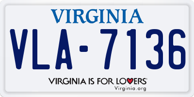 VA license plate VLA7136