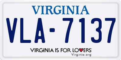 VA license plate VLA7137