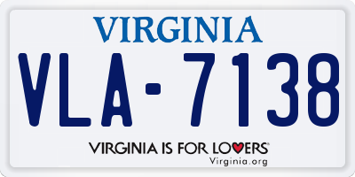 VA license plate VLA7138