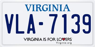 VA license plate VLA7139