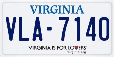 VA license plate VLA7140