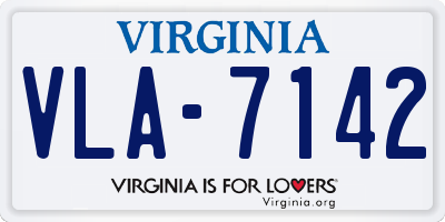 VA license plate VLA7142