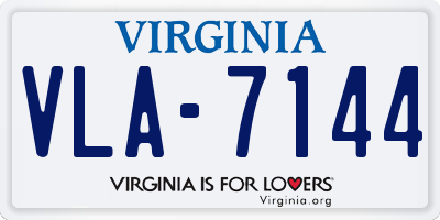 VA license plate VLA7144