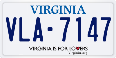VA license plate VLA7147