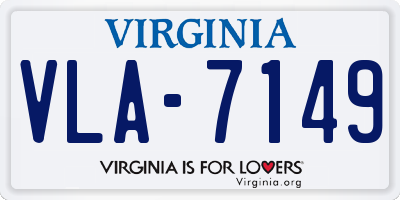 VA license plate VLA7149