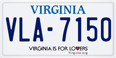 VA license plate VLA7150