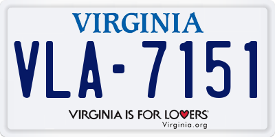 VA license plate VLA7151