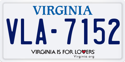 VA license plate VLA7152