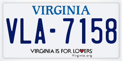 VA license plate VLA7158