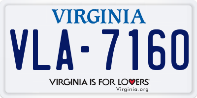 VA license plate VLA7160