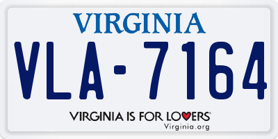 VA license plate VLA7164