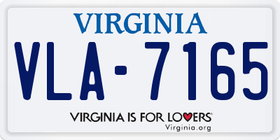 VA license plate VLA7165