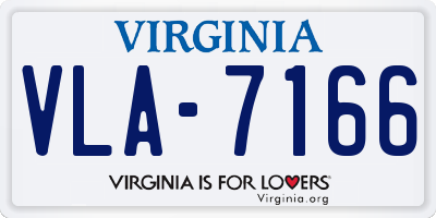 VA license plate VLA7166