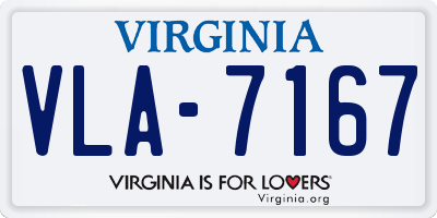 VA license plate VLA7167