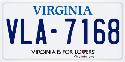 VA license plate VLA7168