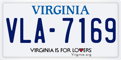 VA license plate VLA7169