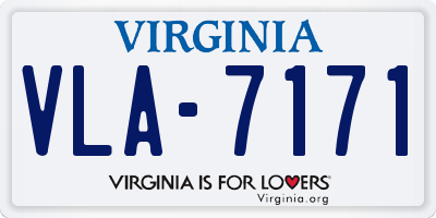VA license plate VLA7171