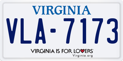 VA license plate VLA7173