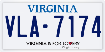 VA license plate VLA7174