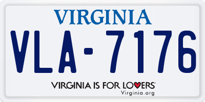 VA license plate VLA7176