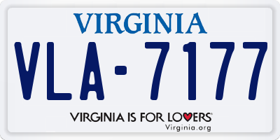VA license plate VLA7177
