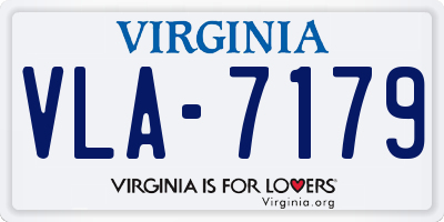 VA license plate VLA7179