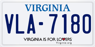 VA license plate VLA7180