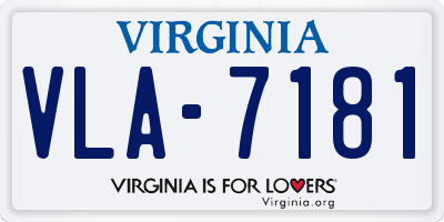 VA license plate VLA7181
