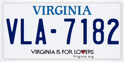 VA license plate VLA7182