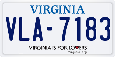 VA license plate VLA7183