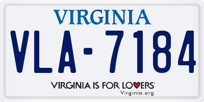 VA license plate VLA7184
