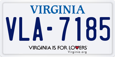 VA license plate VLA7185