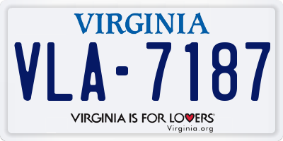 VA license plate VLA7187