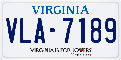VA license plate VLA7189