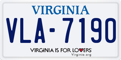 VA license plate VLA7190
