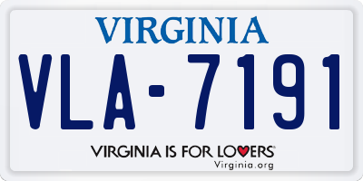 VA license plate VLA7191