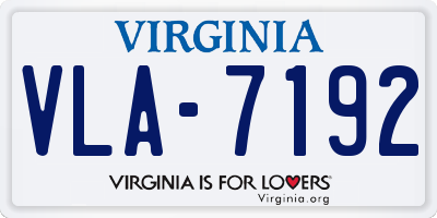 VA license plate VLA7192