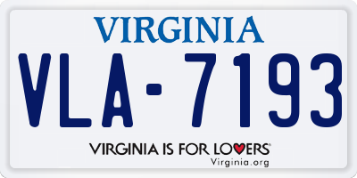 VA license plate VLA7193