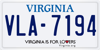 VA license plate VLA7194