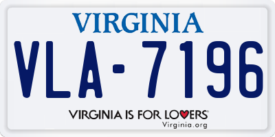 VA license plate VLA7196