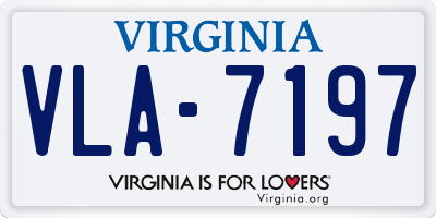 VA license plate VLA7197