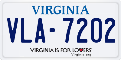 VA license plate VLA7202
