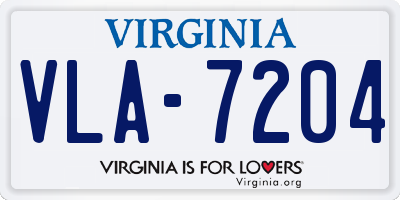 VA license plate VLA7204