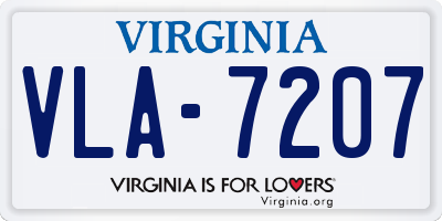 VA license plate VLA7207