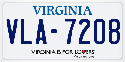 VA license plate VLA7208