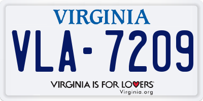 VA license plate VLA7209