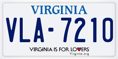 VA license plate VLA7210
